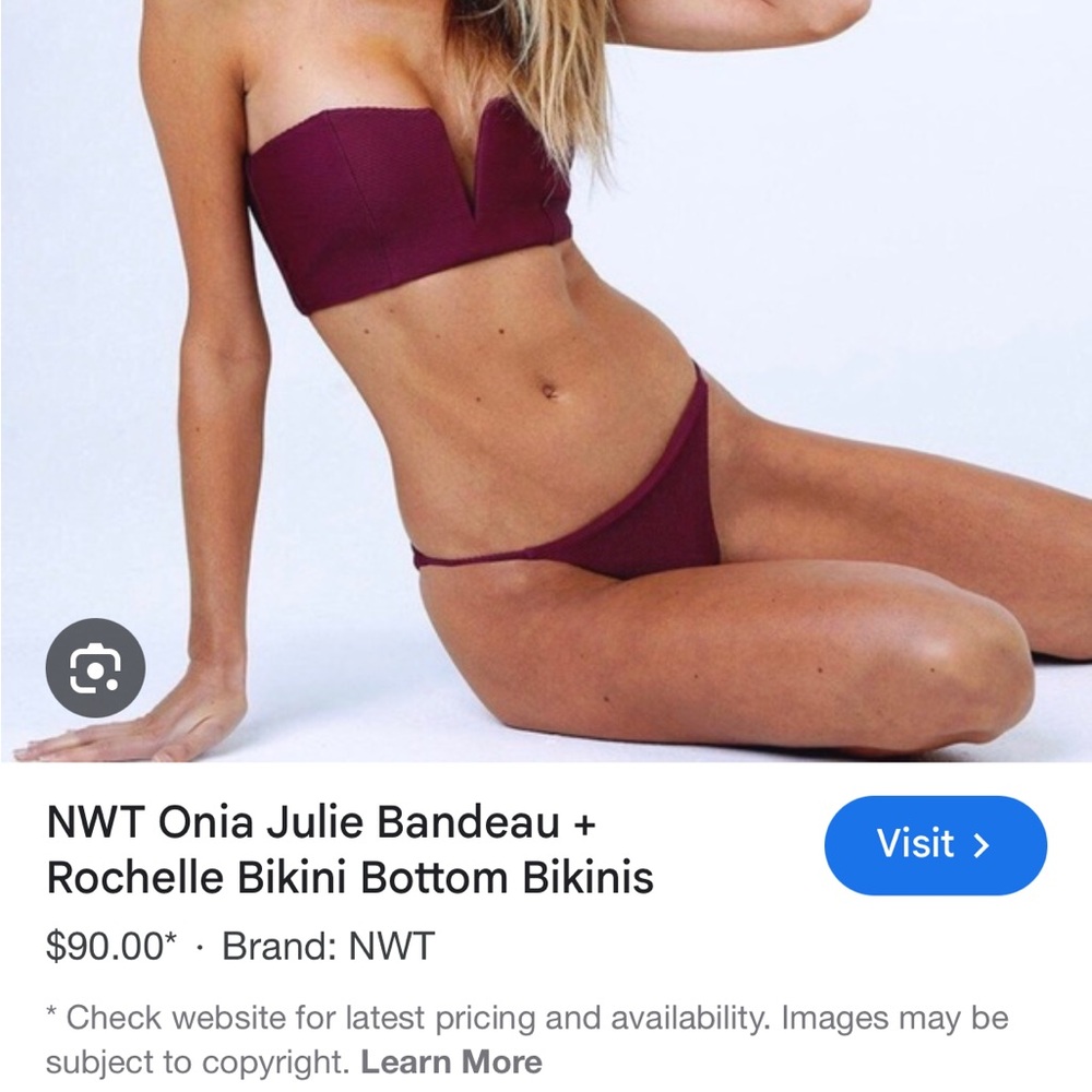 Onia Burgundy Bandeau Bikini